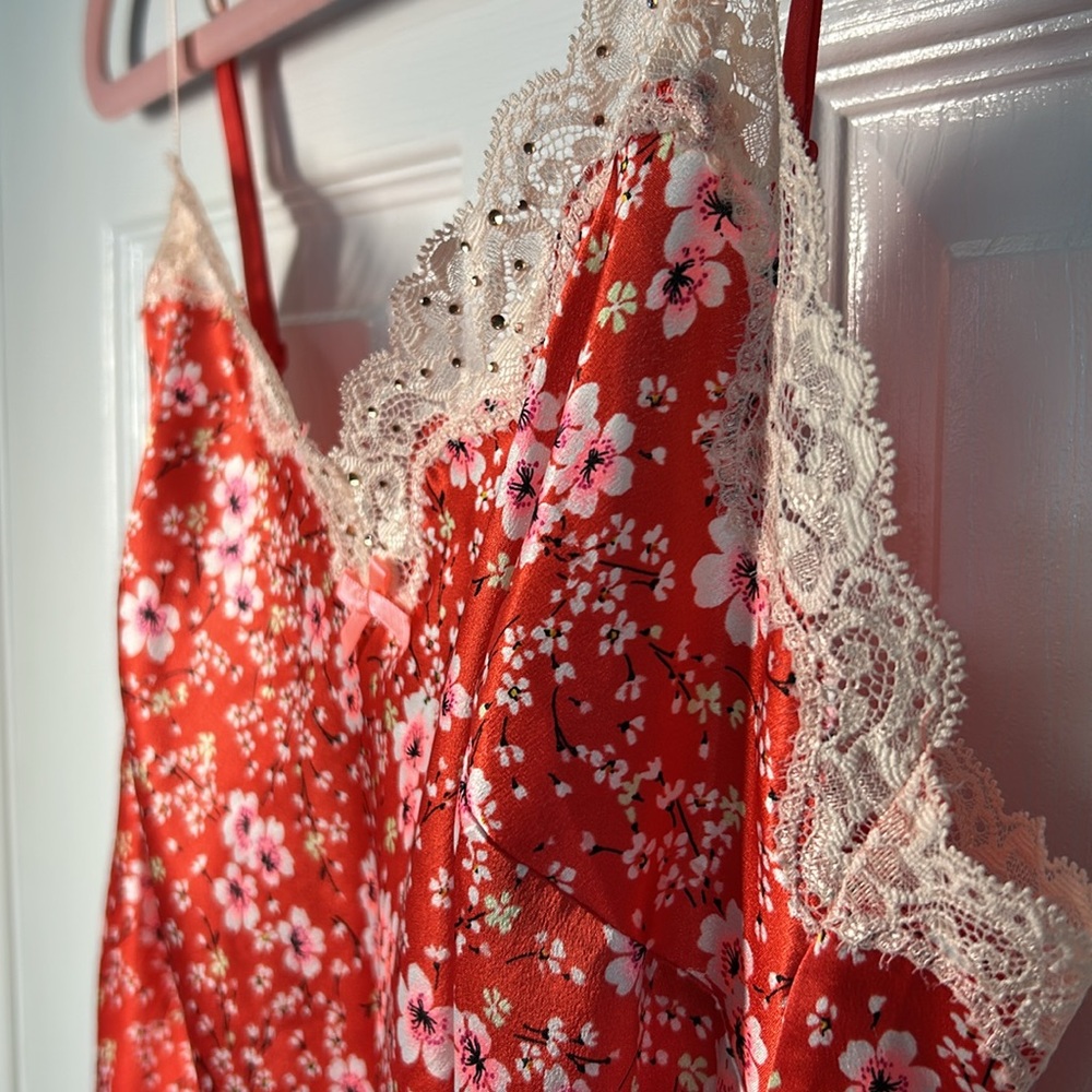 Victoria’s Secret Y2K cherry blossom mini slip dress with bows and gems Medium - Picture 14 of 17